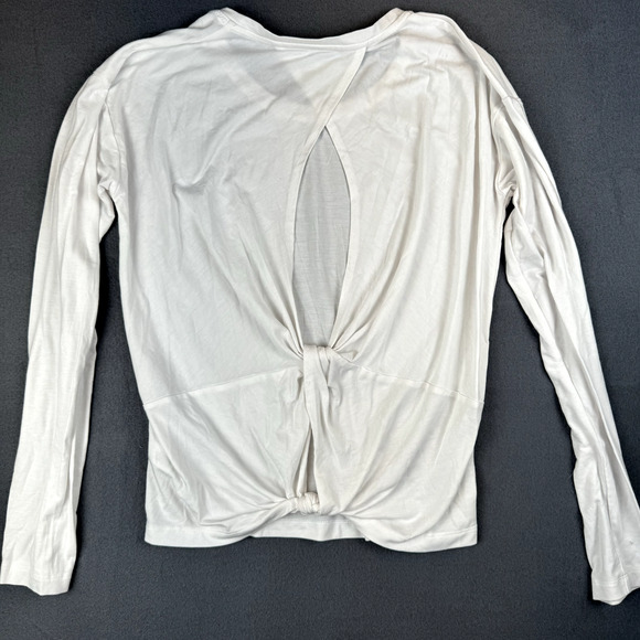 Athleta Essence Twist Tie Athletic Long Sleeve Top White XS Womens - Picture 4 of 10
